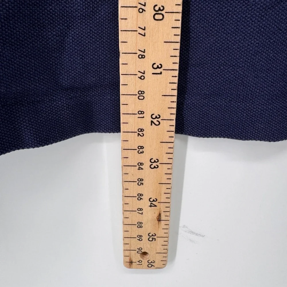 Polo Ralph Lauren Polo Shirt Men 3XB Navy Blue Long Sleeve Pique Cotton Big Tall